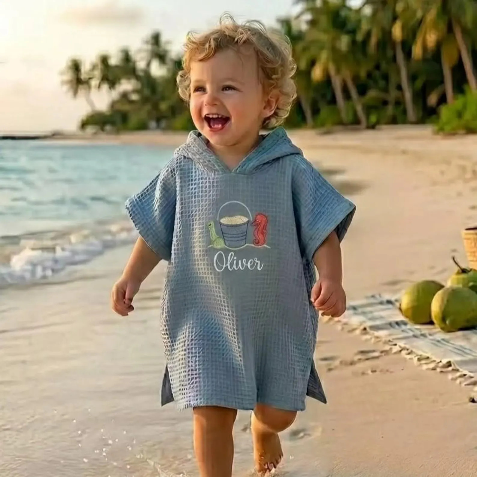 Personalized Embroidered Baby Hooded Towel, Custom Name Toddler Beach Bath Towel, Baby Shower Gif... | Etsy (Global)
