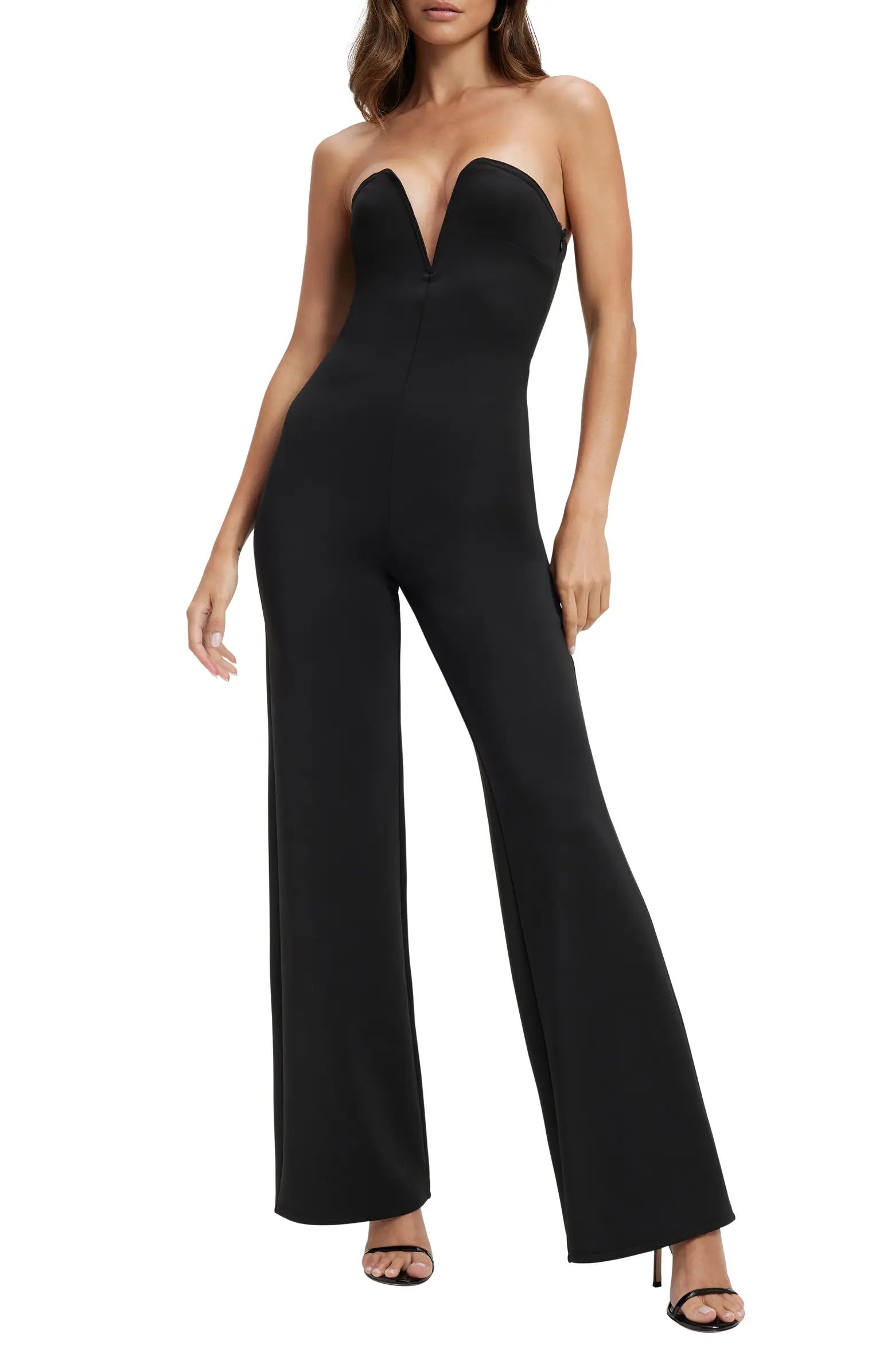 Strapless Scuba Crepe Jumpsuit | Nordstrom