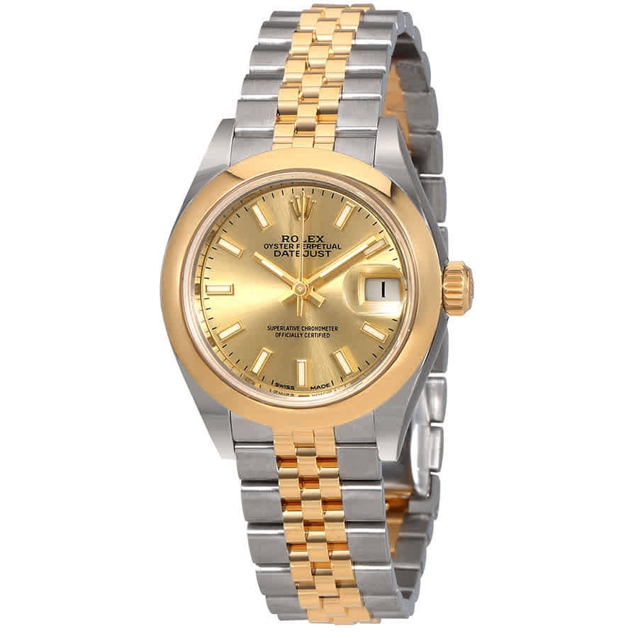Rolex Lady Datejust 28 Champagne Dial Steel and 18kt Yellow Gold Jubilee Watch 279163CSJ | Jomashop.com & JomaDeals.com