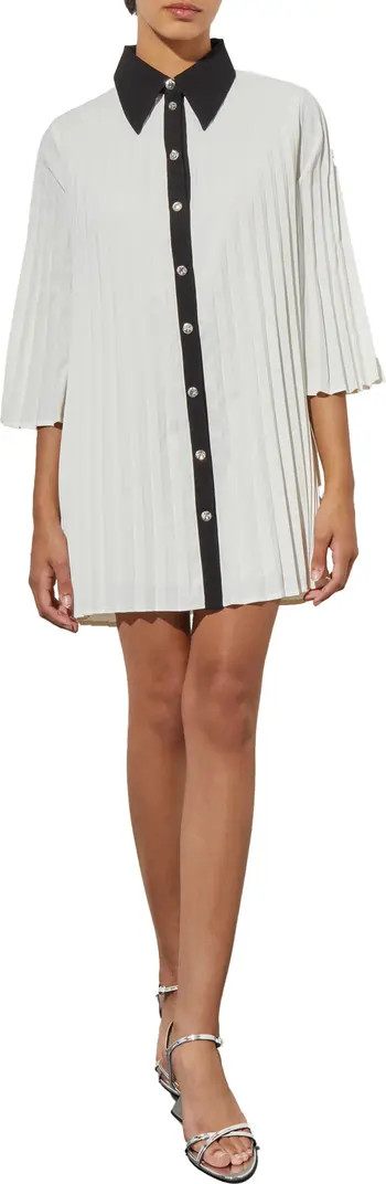Pleated Mini Shirtdress | Nordstrom