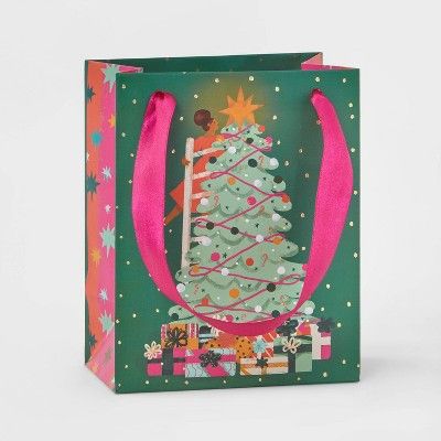 Loveis Wise Petite Christmas Tree Gift Bag Green - Wondershop&#8482; | Target