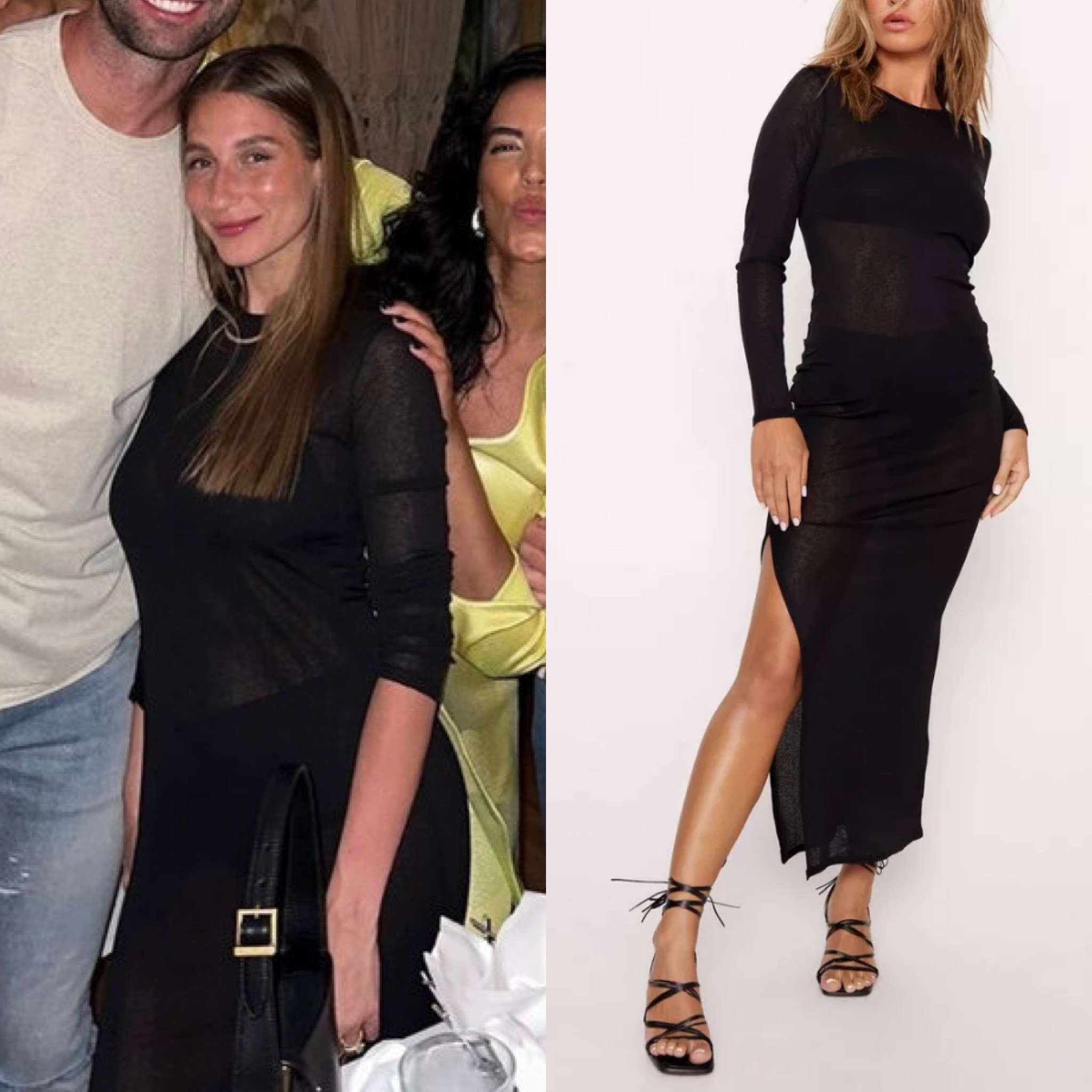 Amanda Batula’s Black Mesh Long Sleeve Dress 📸= @amandabatula