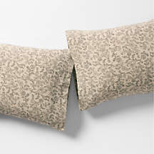 Aire Natural EUROPEAN FLAX -Certified Linen Ditsy Floral Natural Beige King Pillowcases, Set of 2... | Crate & Barrel