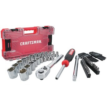 CRAFTSMAN 63-Piece Standard (SAE) and Metric Combination Chrome Mechanics Tool Set | Lowe's