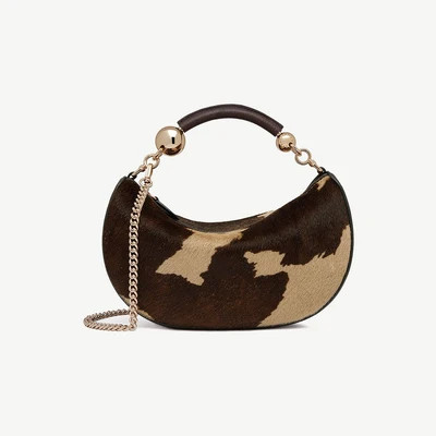 Crescent Moon Mini - Sand/Espresso Spot Print | Strathberry