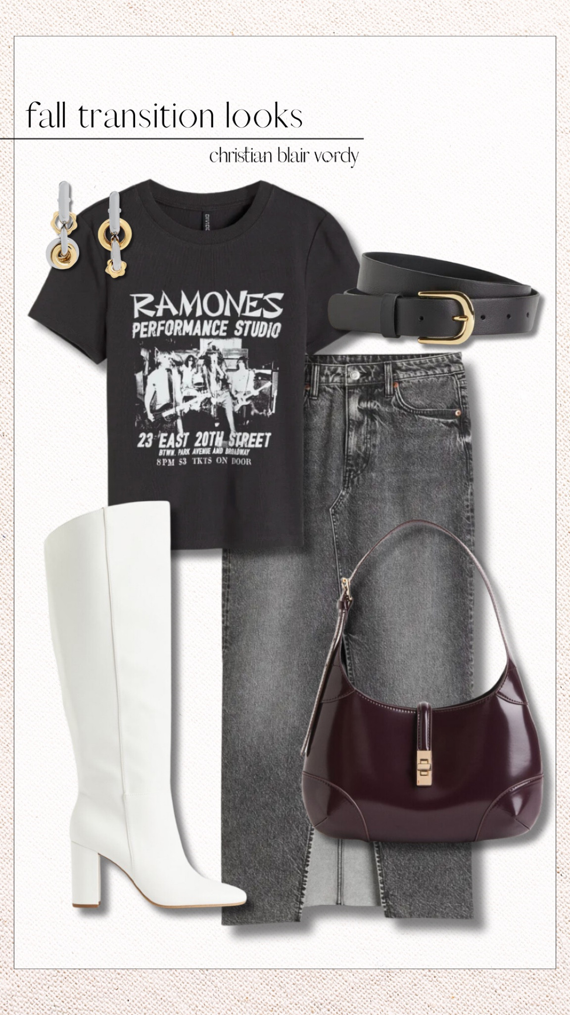 Fall Transition Looks, Outfit Inspo 

#christianblairvordy 

#fall #outfitinspo #midiskirt #midi #graphictee #transitionalwardrobe #denim #kneeboots #ltk #falllooks 

#LTKbeauty #LTKstyletip #LTKSeasonal