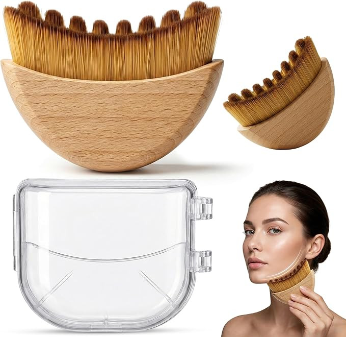 Premium Lymphatic Contour Face Brush for Sculpting - Lymphatic Drainage Massager - Wooden Tool fo... | Amazon (US)