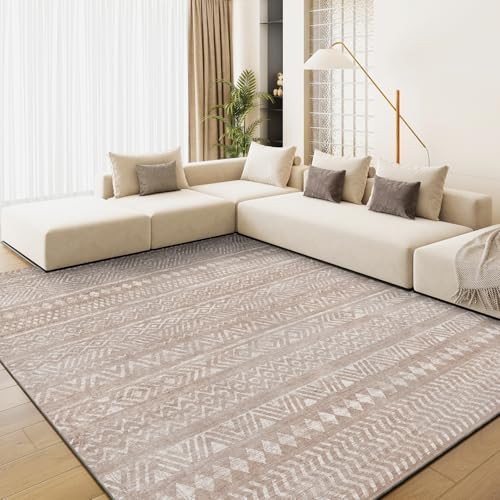 9x12 Rugs for Living Room Nursery Rug Boho Area Rug Machine Washable Rugs for Bedroom Carpet Rug for Dining Room Non Slip Soft Moroccan Farmhouse Modern Brown | Amazon (US)