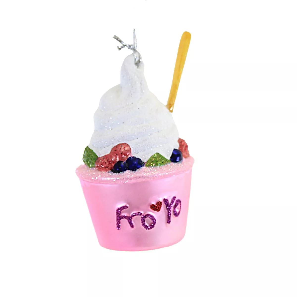 Holiday Ornament Fro Yo  -  One Glass Ornament 4.5 Inches -  Dessert Yogurt Berry Toppings  -  Go... | Target