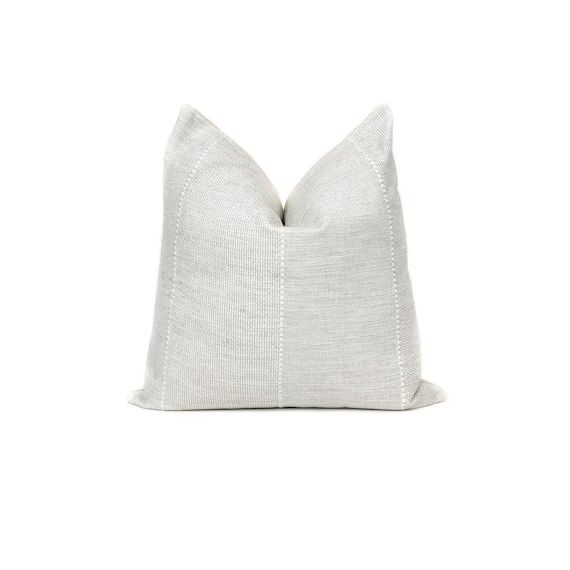 Cream Pillow Cover Sturdy Linen Cotton Blend Plain Solid Simple Casual Minimalist Decorative Couc... | Etsy (US)