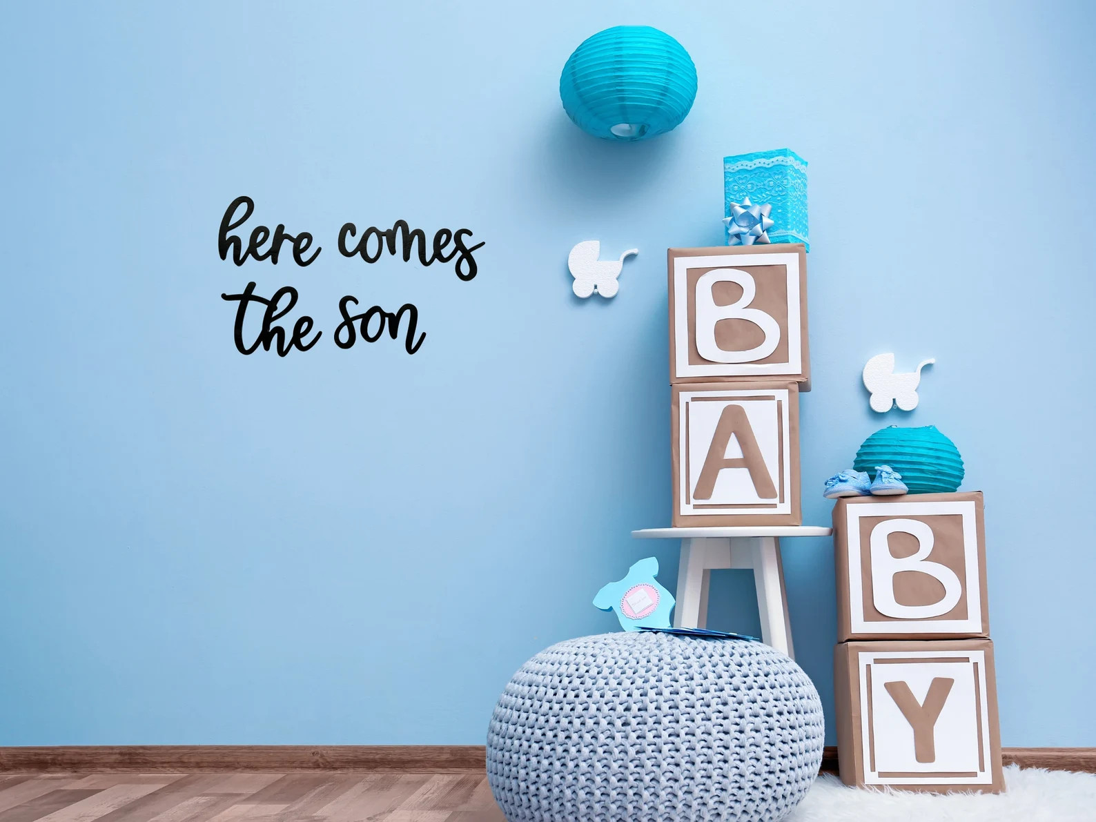 Boy Baby Shower Backdrop, Here Comes the Son, Baby Sprinkle Decor, Boho Wooden Sign, DIY Baby Sho... | Etsy (US)