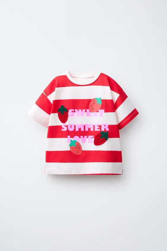 STRIPED FRUIT PATCH T-SHIRT | Zara US