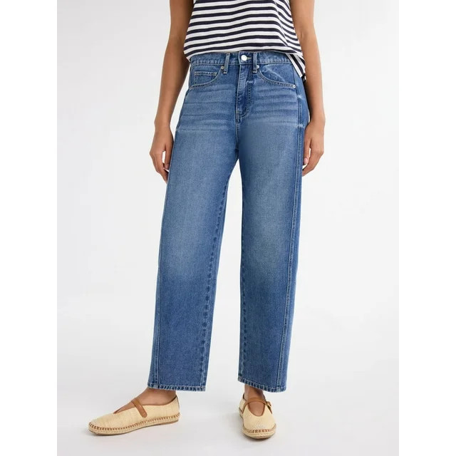 Free Assembly Women's Relaxed Barrel Ankle Jeans, 26.5” Inseam, Sizes 0-18 | Walmart (US)