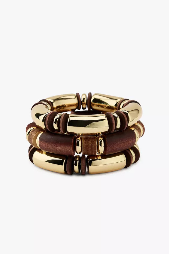 3-PACK OF ELASTIC WOOD BRACELETS | Zara US