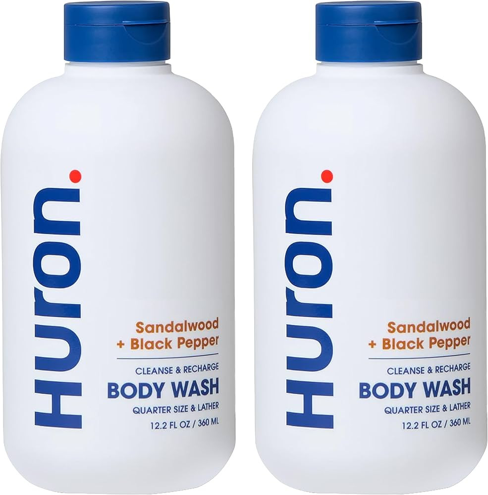 Huron Men’s Moisturizing Body Wash - Clean & Woody Scent of Sandalwood, Black Pepper, Cedarwood... | Amazon (US)