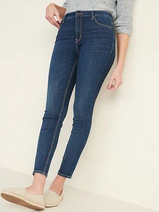 High-Waisted Dark-Wash Rockstar Super Skinny Jeans for Women | Old Navy (US)