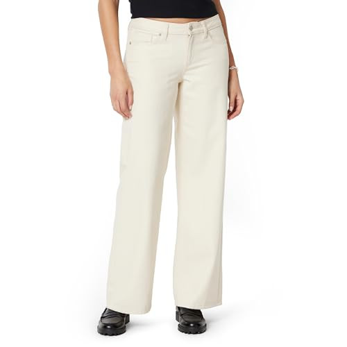 Amazon.com: Amazon Essentials Women's Ultra Soft Low-Rise Wide Leg Jean, Ecru, 14 : Clothing, Sho... | Amazon (US)