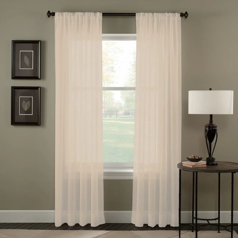 Manley Solid Color Sheer Rod Pocket Single Curtain Panel | Wayfair North America