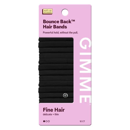 Gimme Beauty Seamless Hair Ties for Fine Hair, Ponytail Holder, Black, 12 Count | Walmart (US)