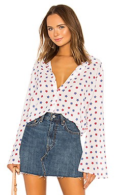 Tularosa Raquel Beach Shirt in Star Spangled from Revolve.com | Revolve Clothing (Global)