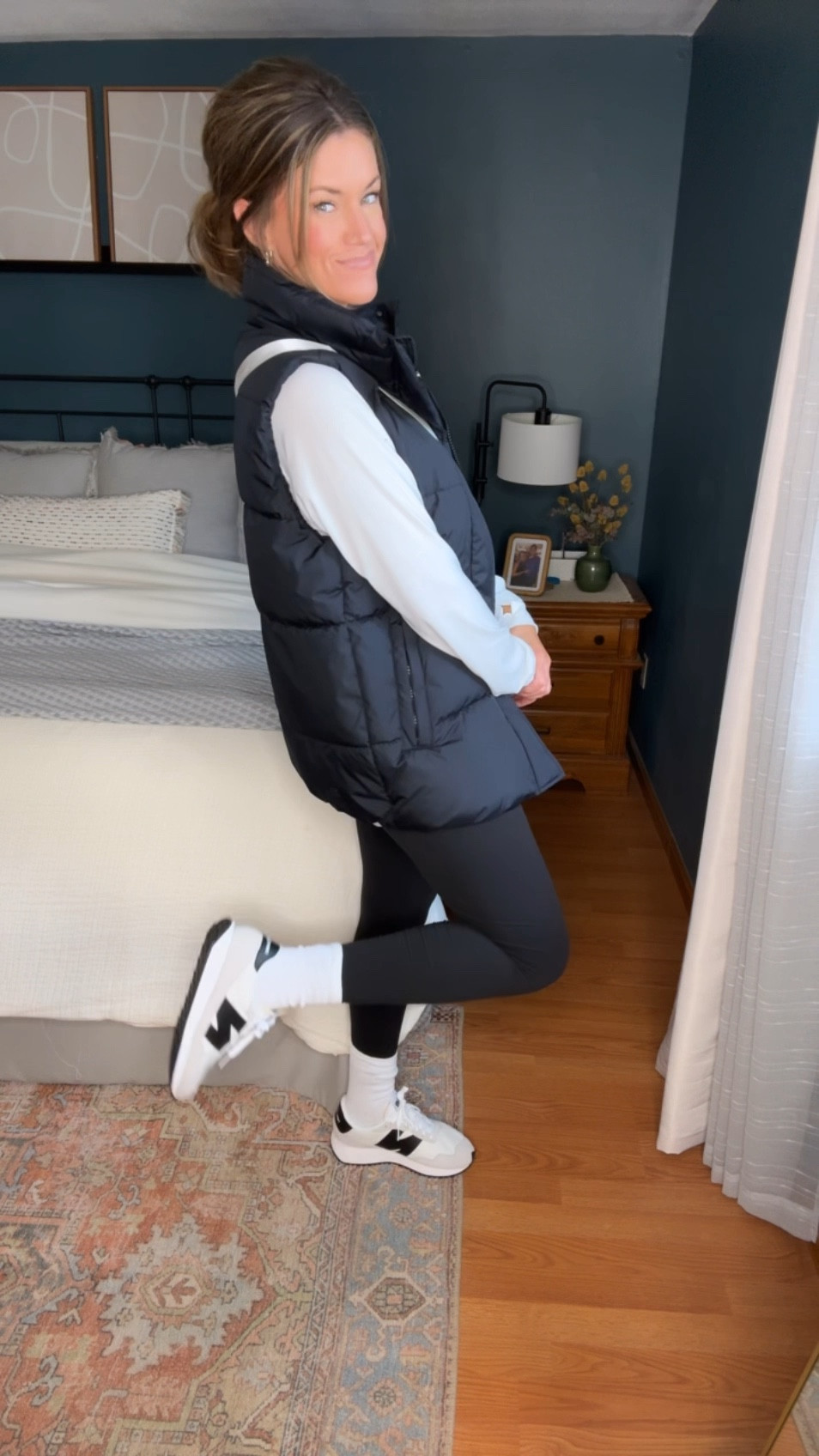 Mom uniform that I wear on repeat come Fall/Winter. 
Shirt/ medium
Vest/ small 
Leggings / s-m
Sneakers / tts 

#LTKActive #LTKSeasonal #LTKStyleTip