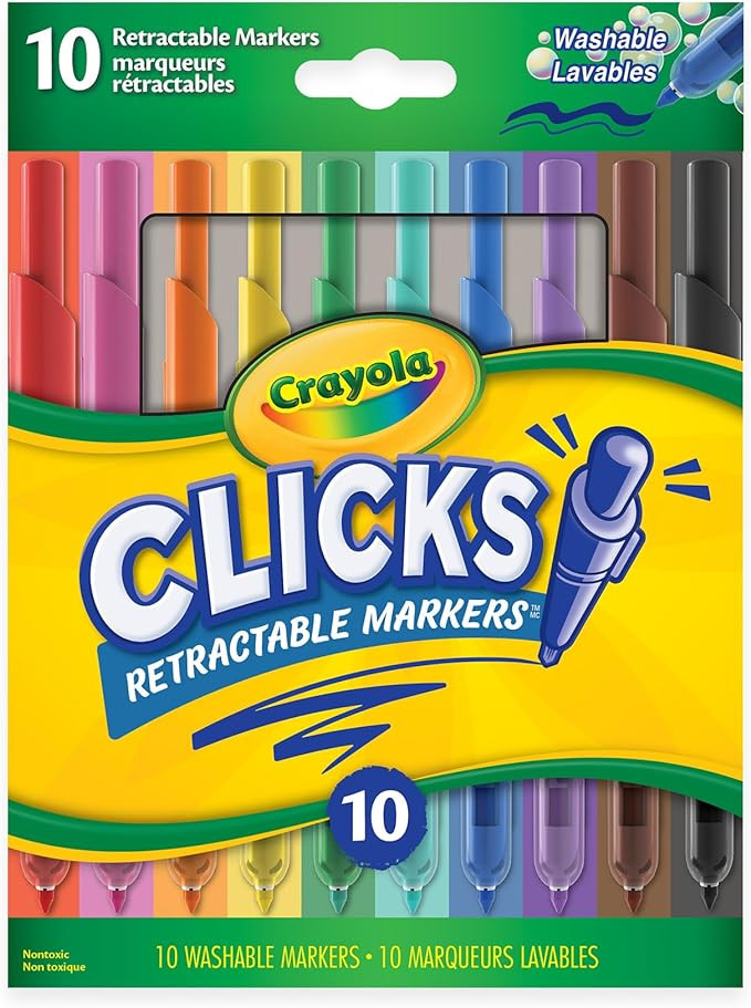 Crayola 10CT SUPERCLICKS,Retractable, Holiday Toys, Gift for Boys and Girls, Kids, Stocking, Arts... | Amazon (US)
