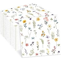 48Pcs Wildflower Themed Paper Napkins Spring Floral Party Paper Napkin Set She Is A Wildflower 1st Birthday Baby Shower Party Supplies for Girls | Amazon (US)