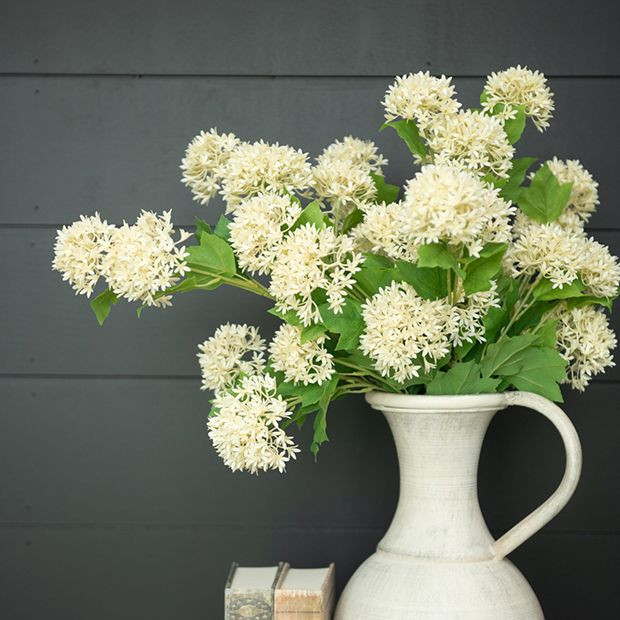 Decorative Cream Snowball Spray Set of 4 | Antique Farm House