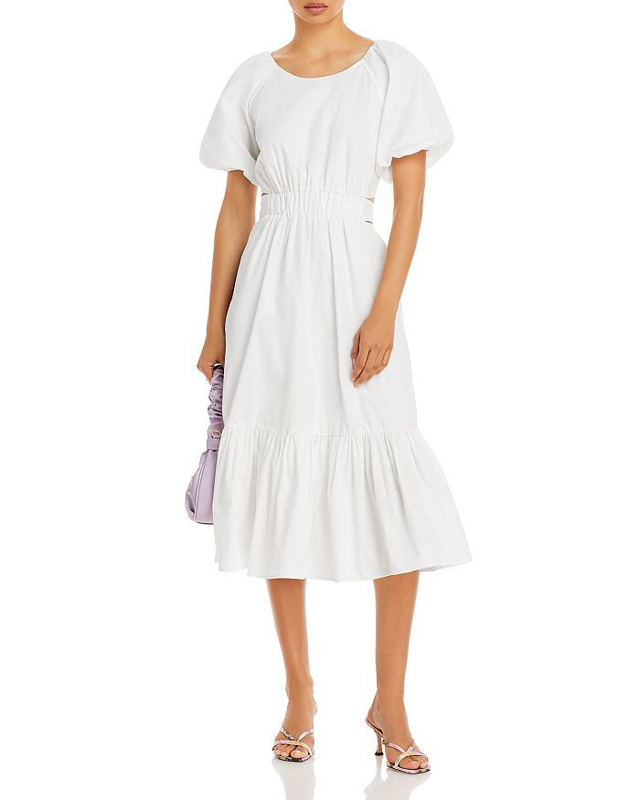 Poplin Puff Sleeve Midi Dress - 100% Exclusive | Bloomingdale's (US)
