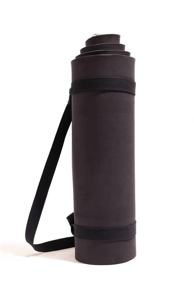 CloudCushion Vegan Suede Yoga Mat - Black 0.5” Thick | POPFLEX