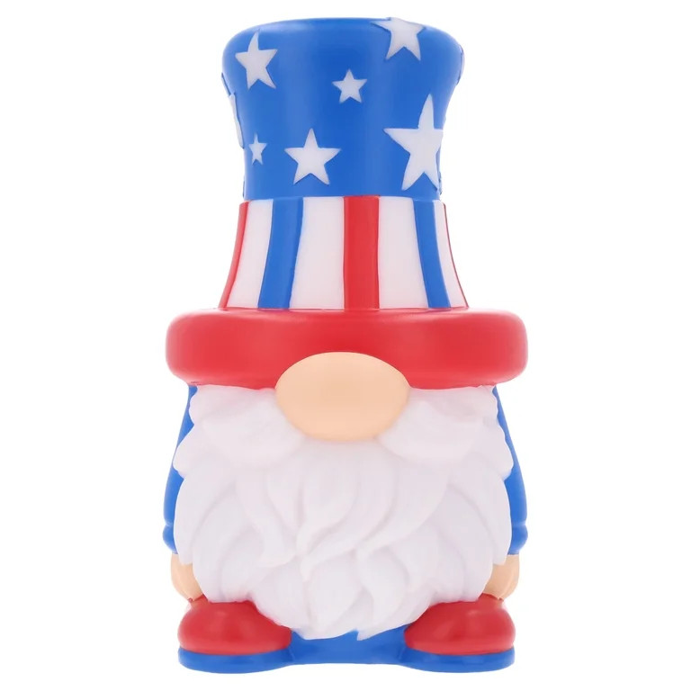 Lighted Blow Mold Gnome Decoration, Red/White/Blue, 14.25", Patriotic by Way To Celebrate | Walmart (US)
