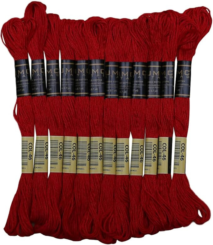 Pack of 12 Premium Embroidery Thread | 100% Egyptian Cotton Premium Skeins | Cross Stitch Embroid... | Amazon (US)