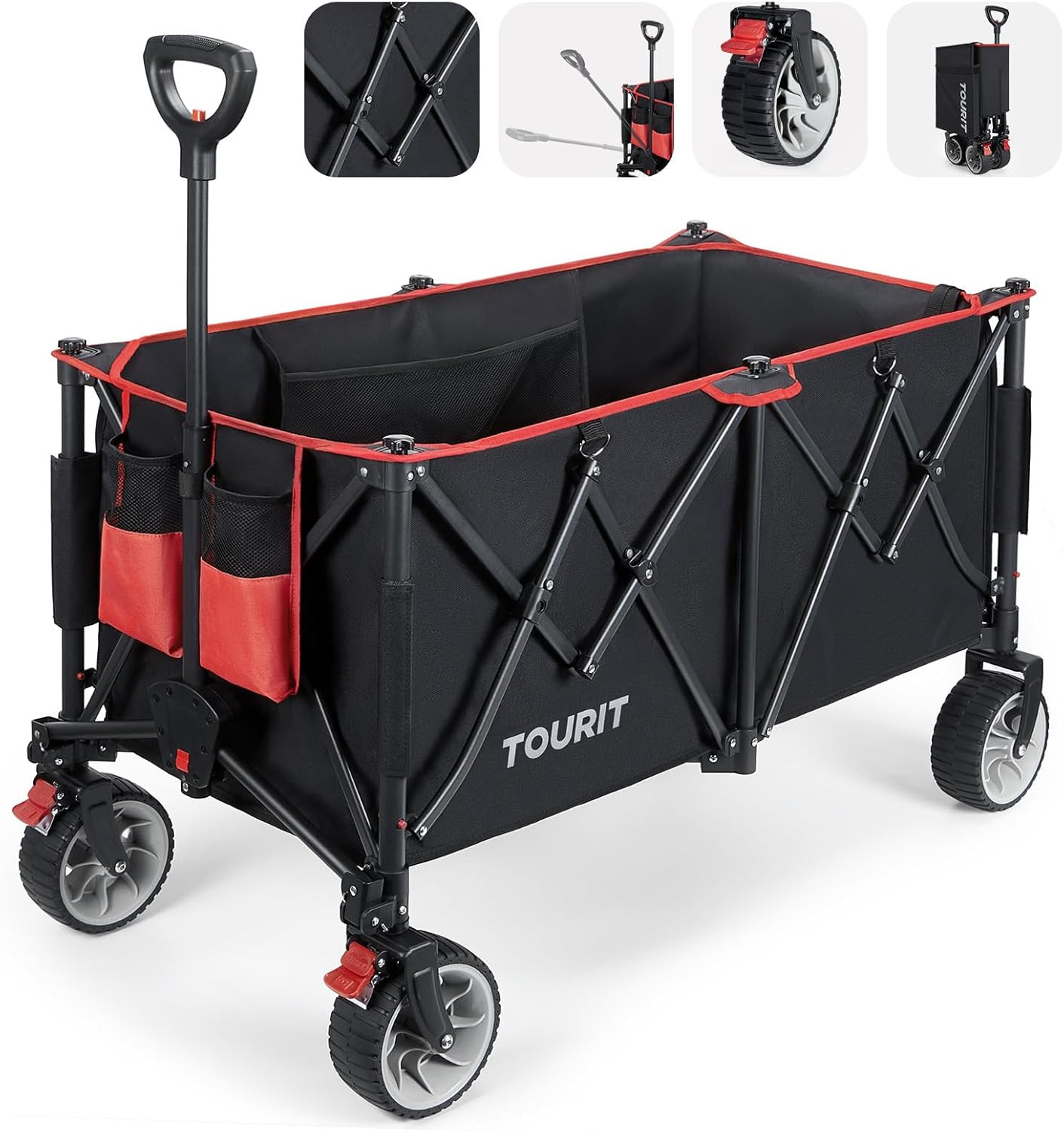 TOURIT 260L Collapsible Foldable Wagon with 330lbs Weight Capacity, Heavy Duty Folding Utility Ga... | Amazon (US)
