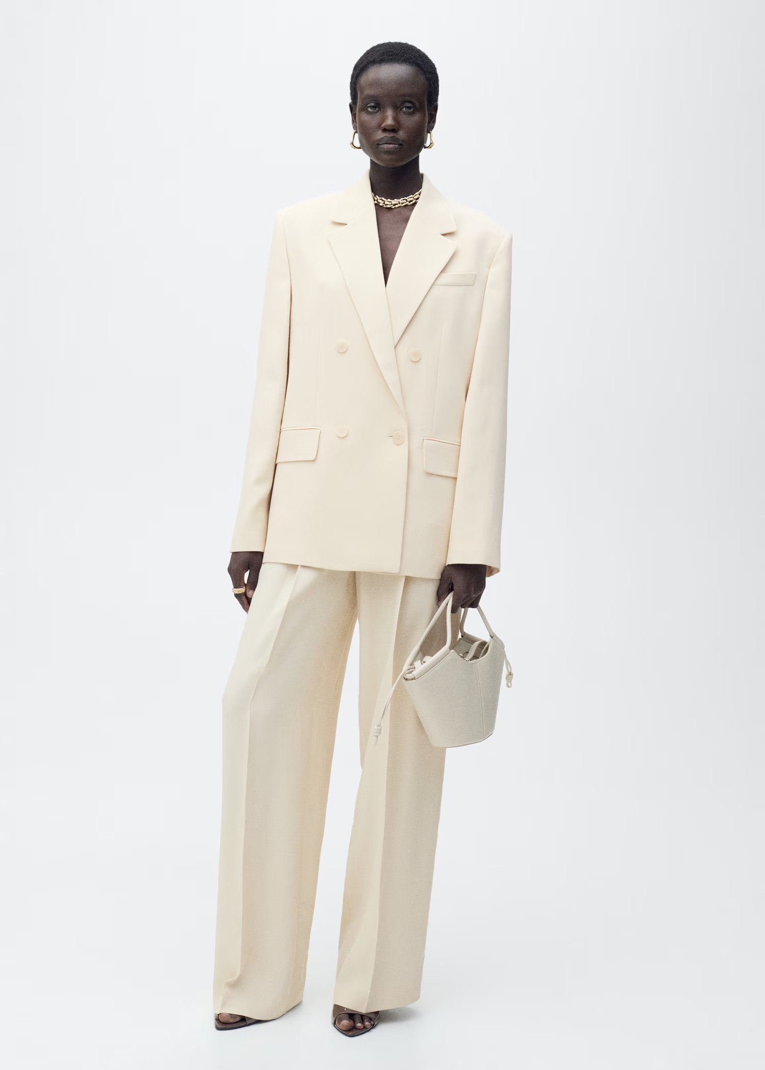 Double-breasted suit jacket - Women | MANGO United Kingdom | MANGO (UK)