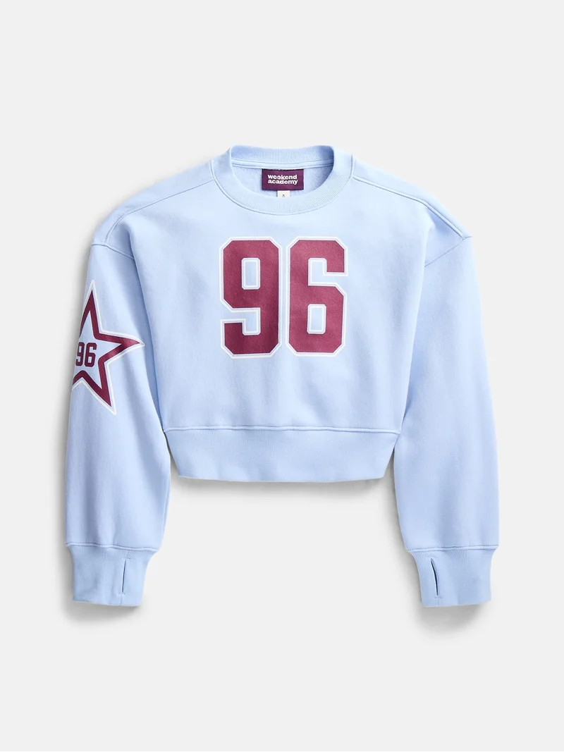 Weekend Academy Girls Graphic Print Fleece Sweatshirt, Sizes 4-18 | Walmart (US)