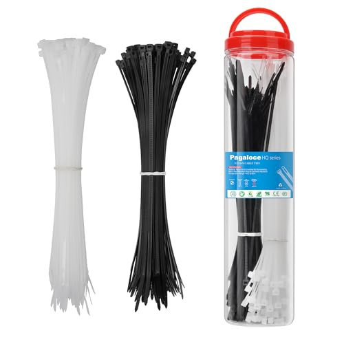 200 Pack Zip Cable Ties (Black and White, Each 100pcs), 9 Inch Self-Locking Nylon Zip Ties, Cable Cord Management, Plastic Wire Ties, Size: 3.4mm*250mm, UV Resistant, UL Listed, for Indoor and Outdoor | Amazon (US)