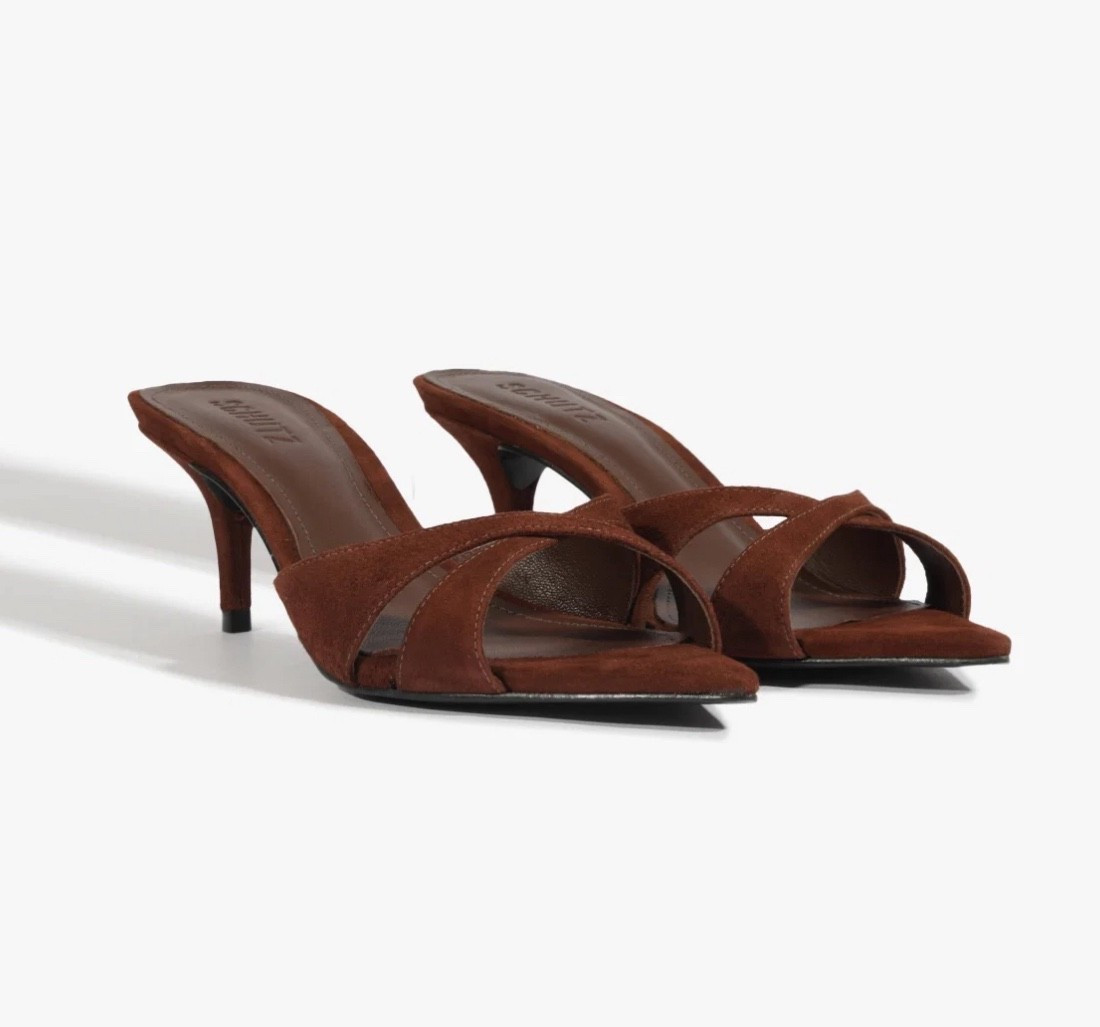 HILDA LEAF MULE SUEDE SANDAL

