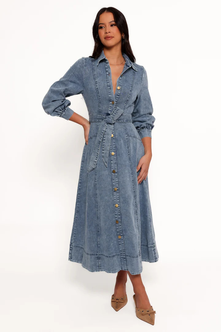 Emberly Long Sleeve Maxi Dress - Denim | Petal & Pup (US)
