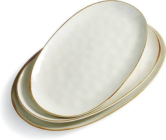 famiware Serving Platter, Oval 15.59/14.3/12.9inch Serving Dishes for Entertaining, Serving Bowls... | Amazon (US)
