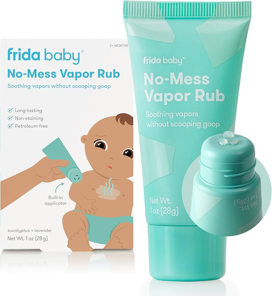 Frida Baby No-Mess Vapor Rub, Baby Vapor Rub for Chest, Neck, Back + Foot,Non-staining, Petroleum... | Amazon (US)