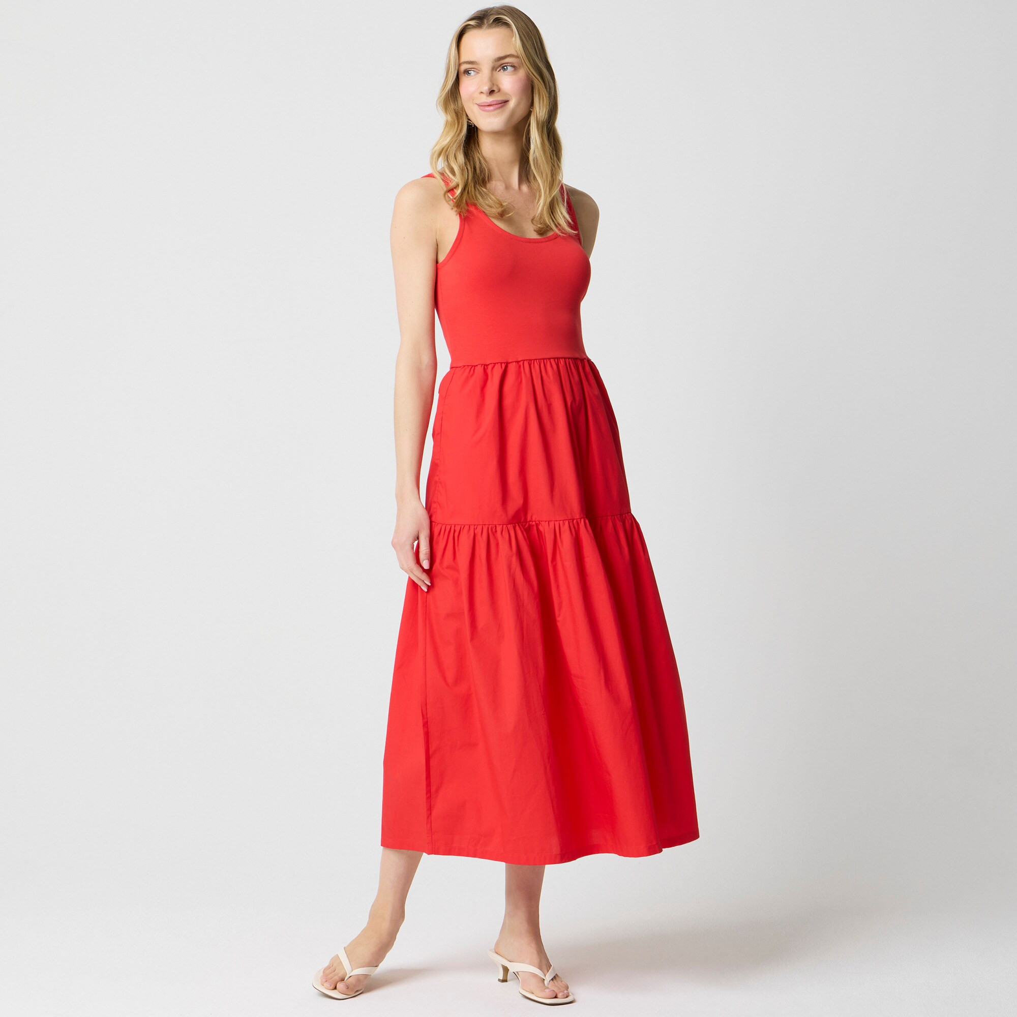 Tiered knit mixy midi dress | J.Crew Factory