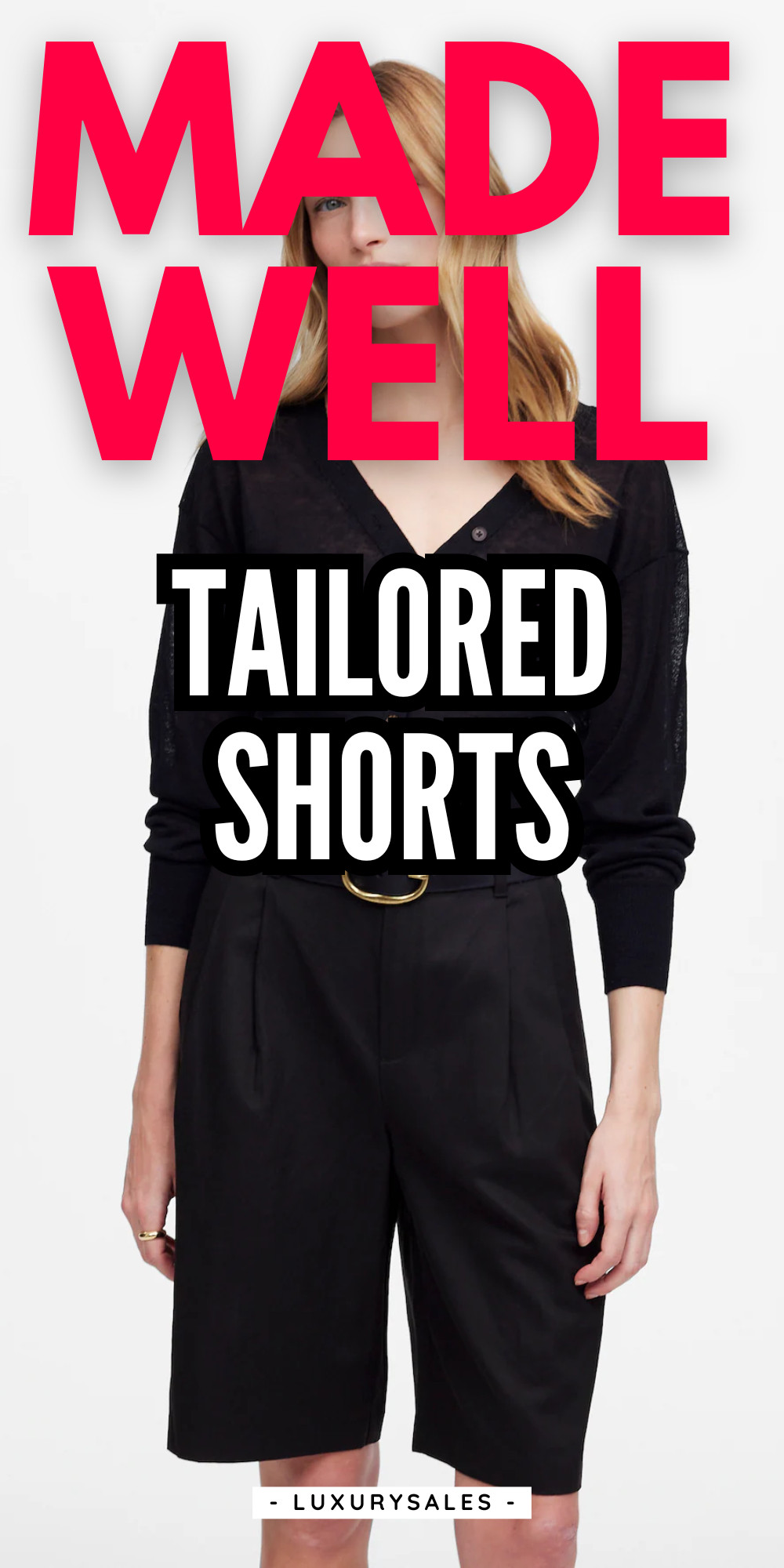 Effortless elegance in crepe pleated trouser shorts. Perfect for summer sophistication. #MadewellStyle #SummerEssentials #ElevatedBasics #EasyChic 

 #LTKxMadewell #LTKSaleAlert #LTKFindsUnder50