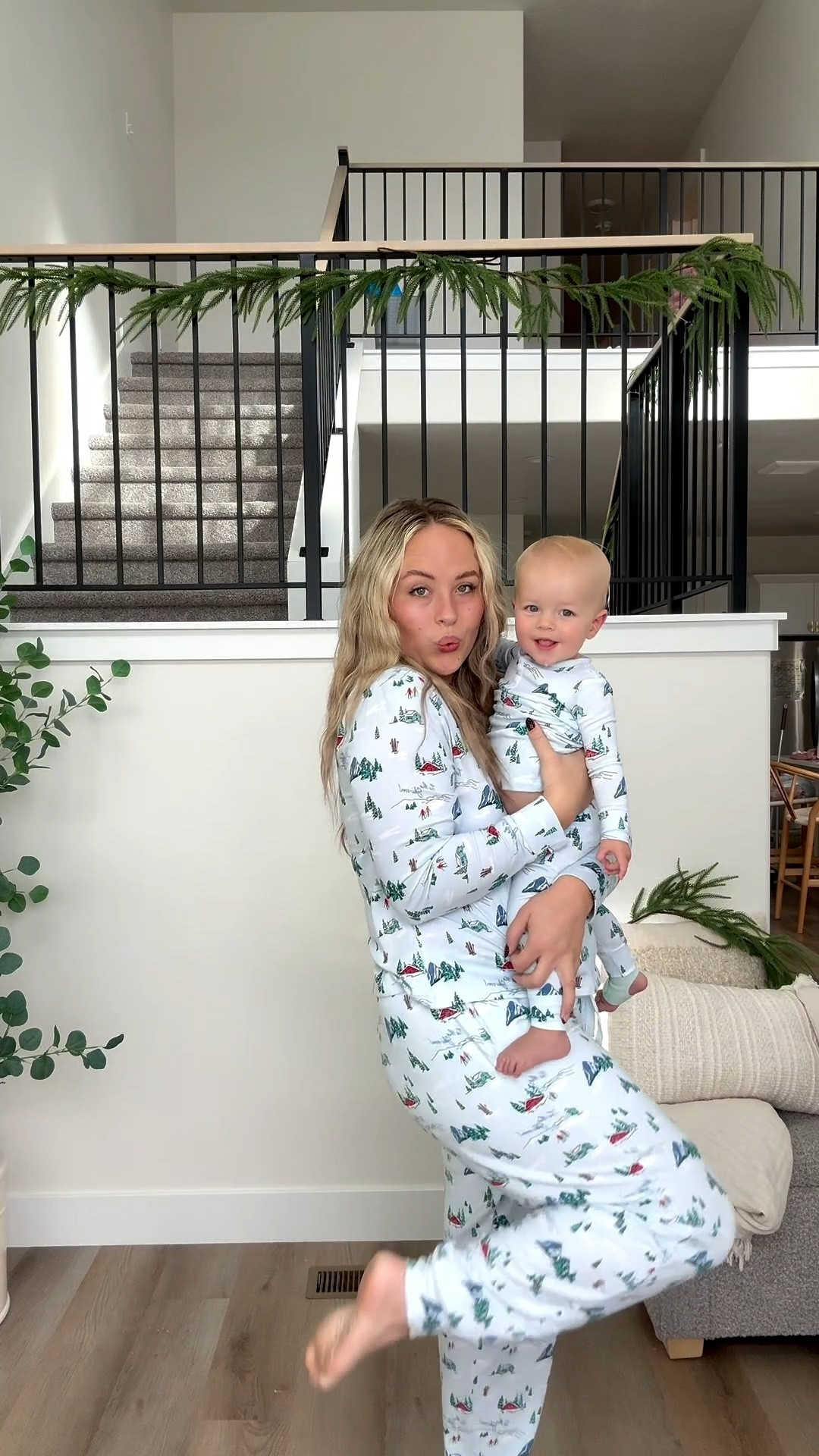 These are the softest and coziest pjs. They have like a really slight rib with like a thin fleece so they aren't too hot but are so soft. 

#LTKMidsize #LTKKids #LTKSeasonal