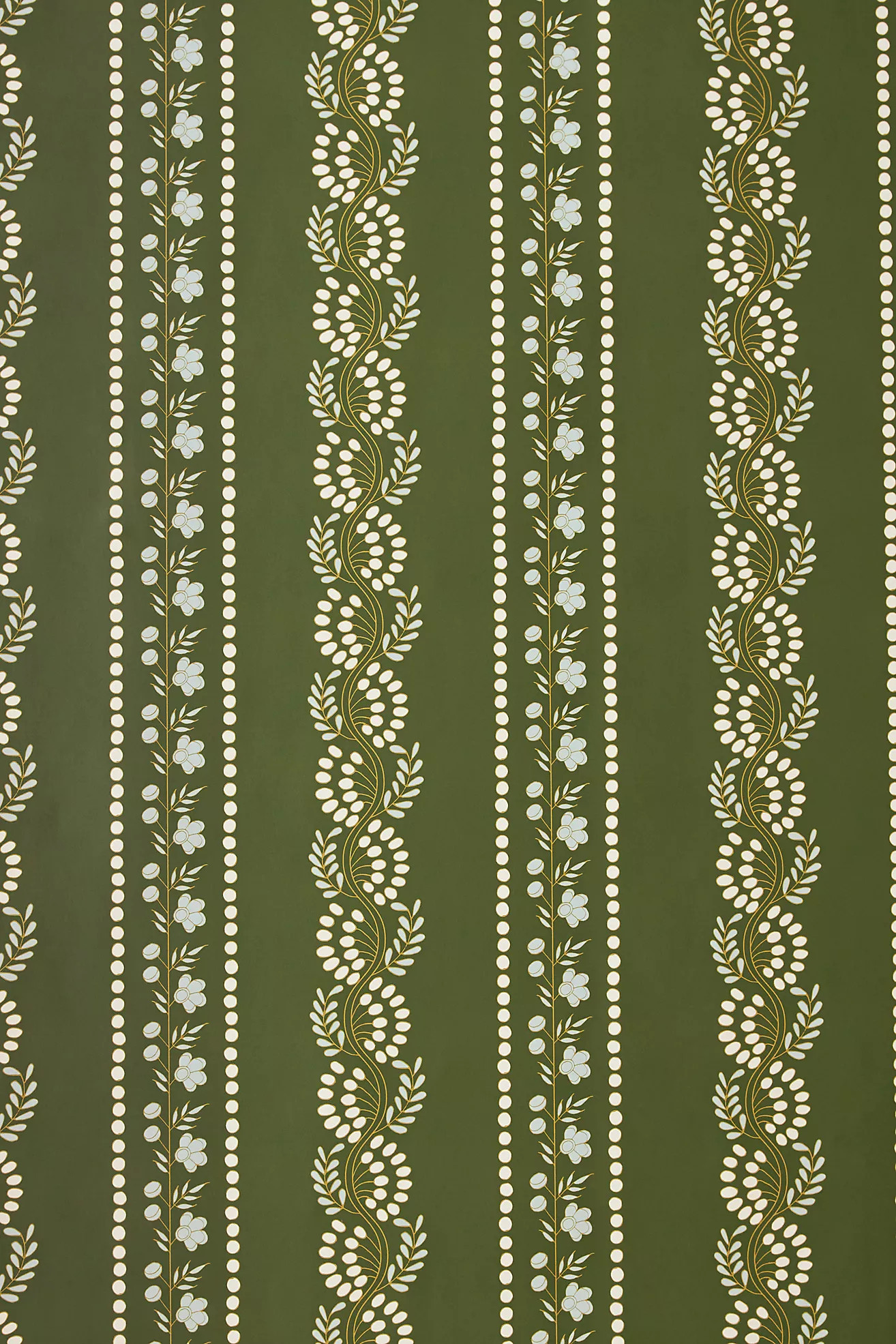 Mitchell Black Botanic Stripe Floral Wallpaper | Anthropologie (US)