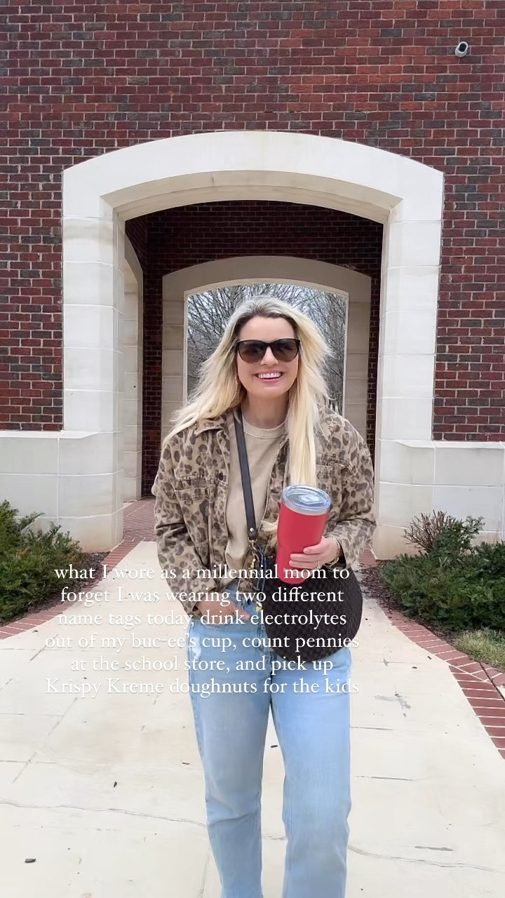 what I wore as a millennial mom to forget I was wearing two different name tags today, drink electrolytes out of my buc-ee’s cup, count pennies at the school store, and pick up Krispy Kreme doughnuts for the kids 

Jacket - sized down one 
Tee - sized down one 
Denim true to size 
Shoes true to size 

#LTKSeasonal #LTKShoeCrush #LTKItBag