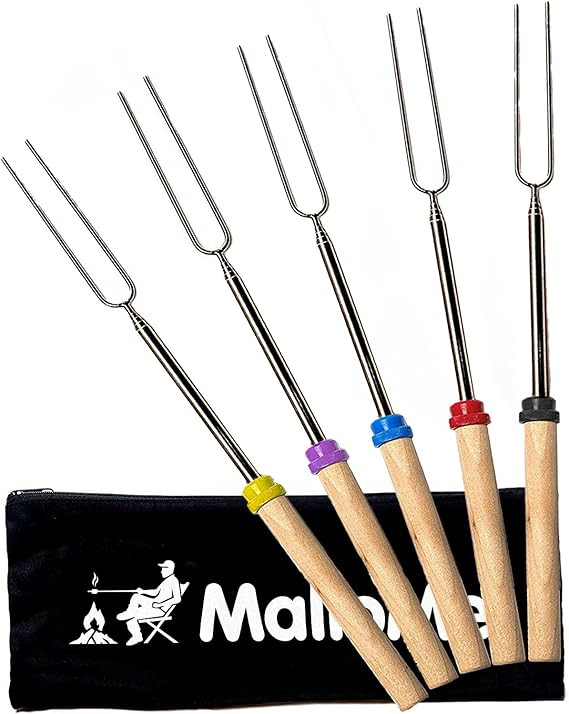 MalloMe Smores Sticks for Fire Pit Long - Marshmallow Roasting Sticks Smores Kit - Smore Skewers ... | Amazon (US)