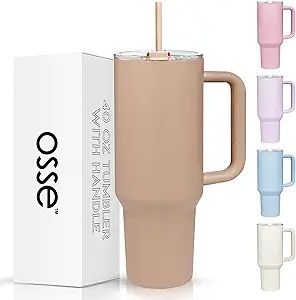 osse 40oz Tumbler with Handle and Straw Lid | Double Wall Vacuum Reusable Stainless Steel Insulat... | Amazon (US)