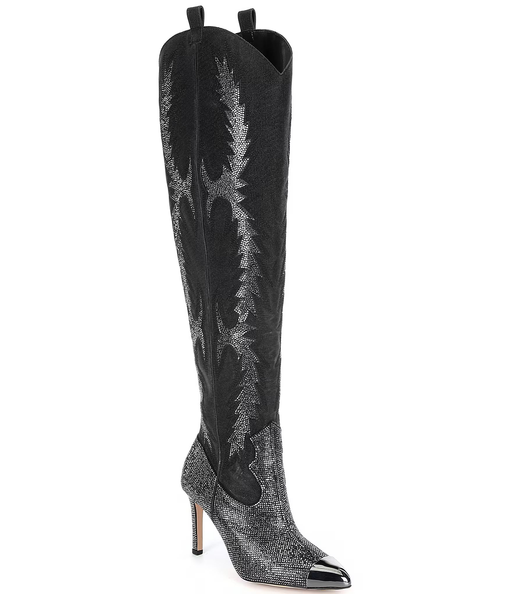 KatyannaTwo Wide Calf Rhinestone Embellished Over-The-Knee Western Dress Boots | Dillard's