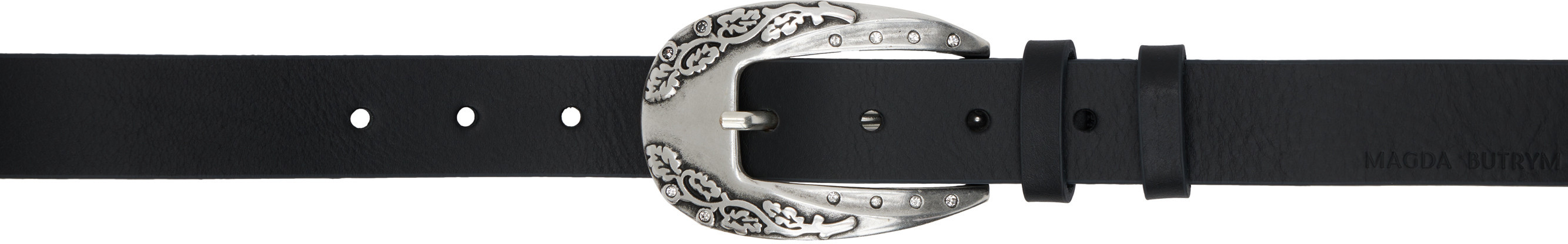 Magda Butrym Black Crystal Buckle Belt | SSENSE