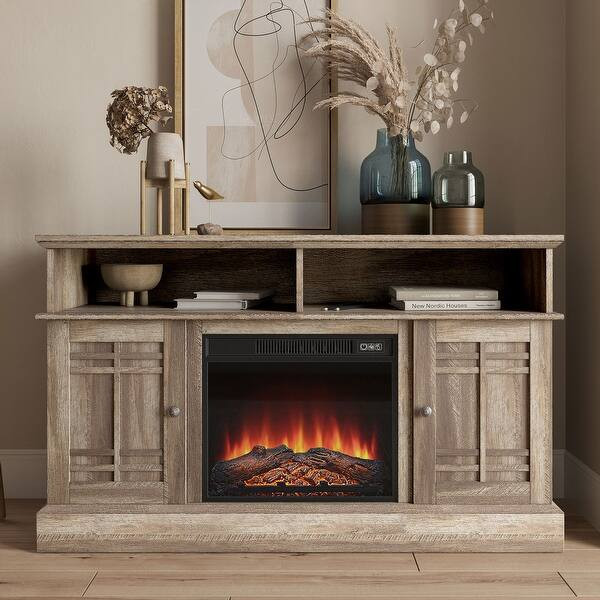 BELLEZE 48" TV Stand Console W/ 18" Electric Fireplace - On Sale - Overstock - 32084651 | Bed Bath & Beyond